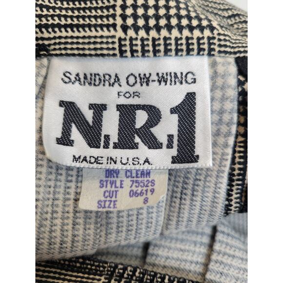 Vintage Sandra Ow-Wing N.R. 1 Tan Gold Plaid Pleated Casual Skirt Women's Size 8 - Picture 3 of 10